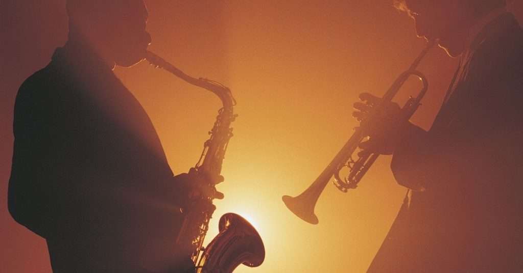 trumpet and saxophone jazz band