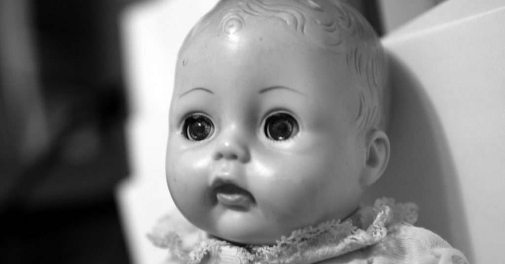antique doll with eyes open