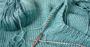 knitting a sweater
