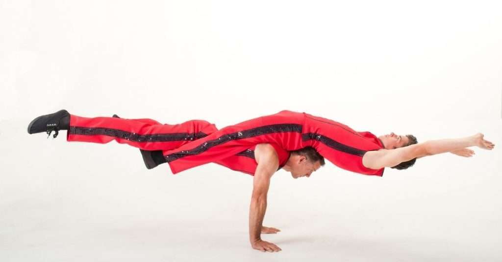 men in horizontal pose
