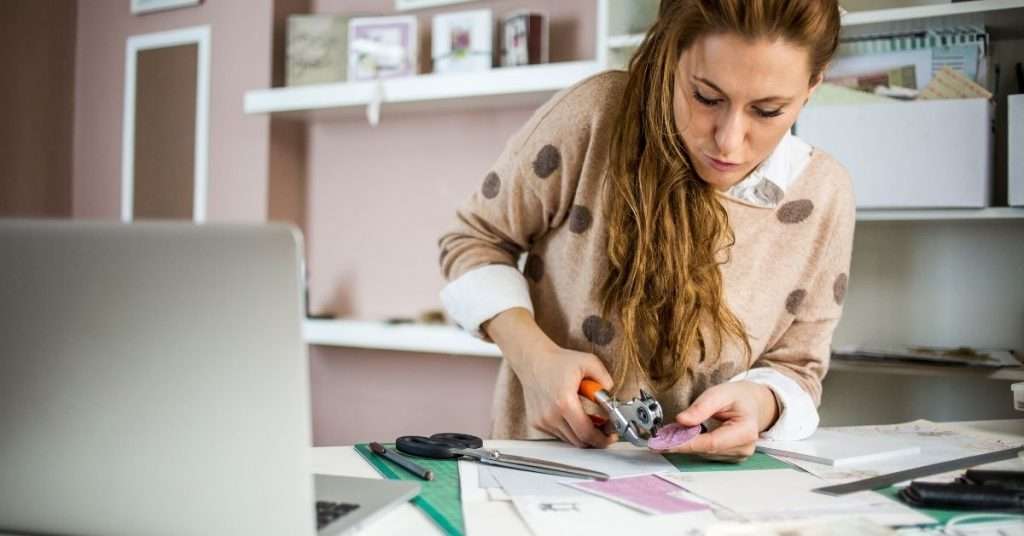 women scrap booking